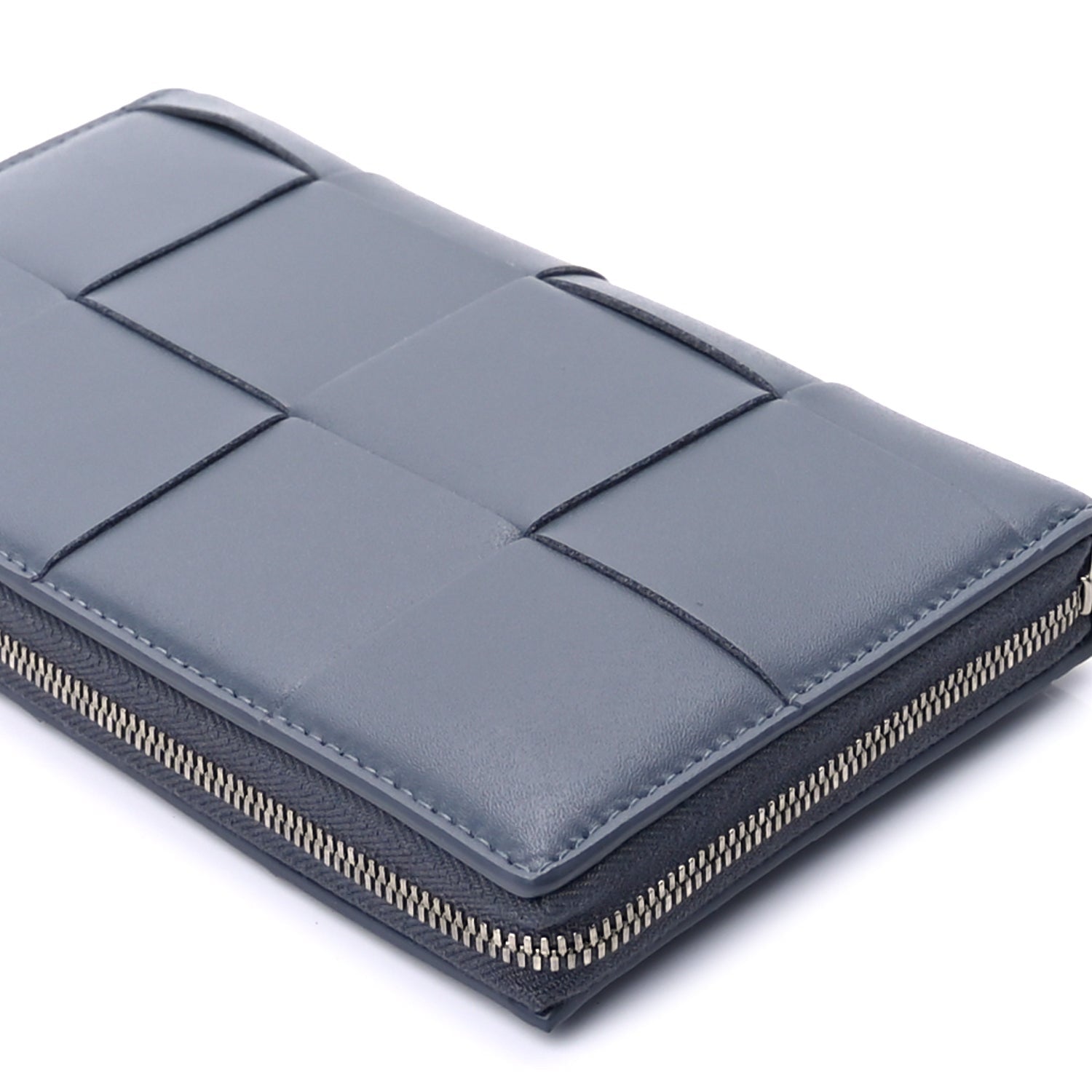 Bottega Veneta Nappa Maxi Intrecciato Zip Around Wallet Thunder 9 of 9