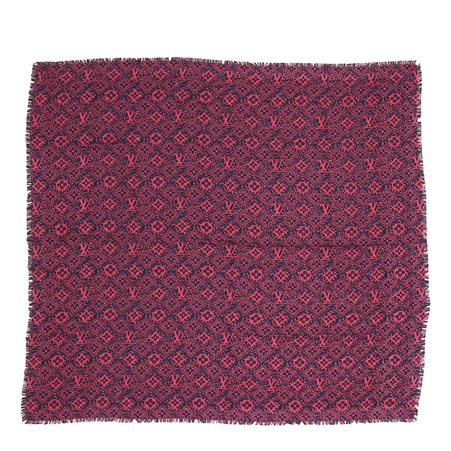 Silk Wool Monogram Dentelle Shawl Scarf