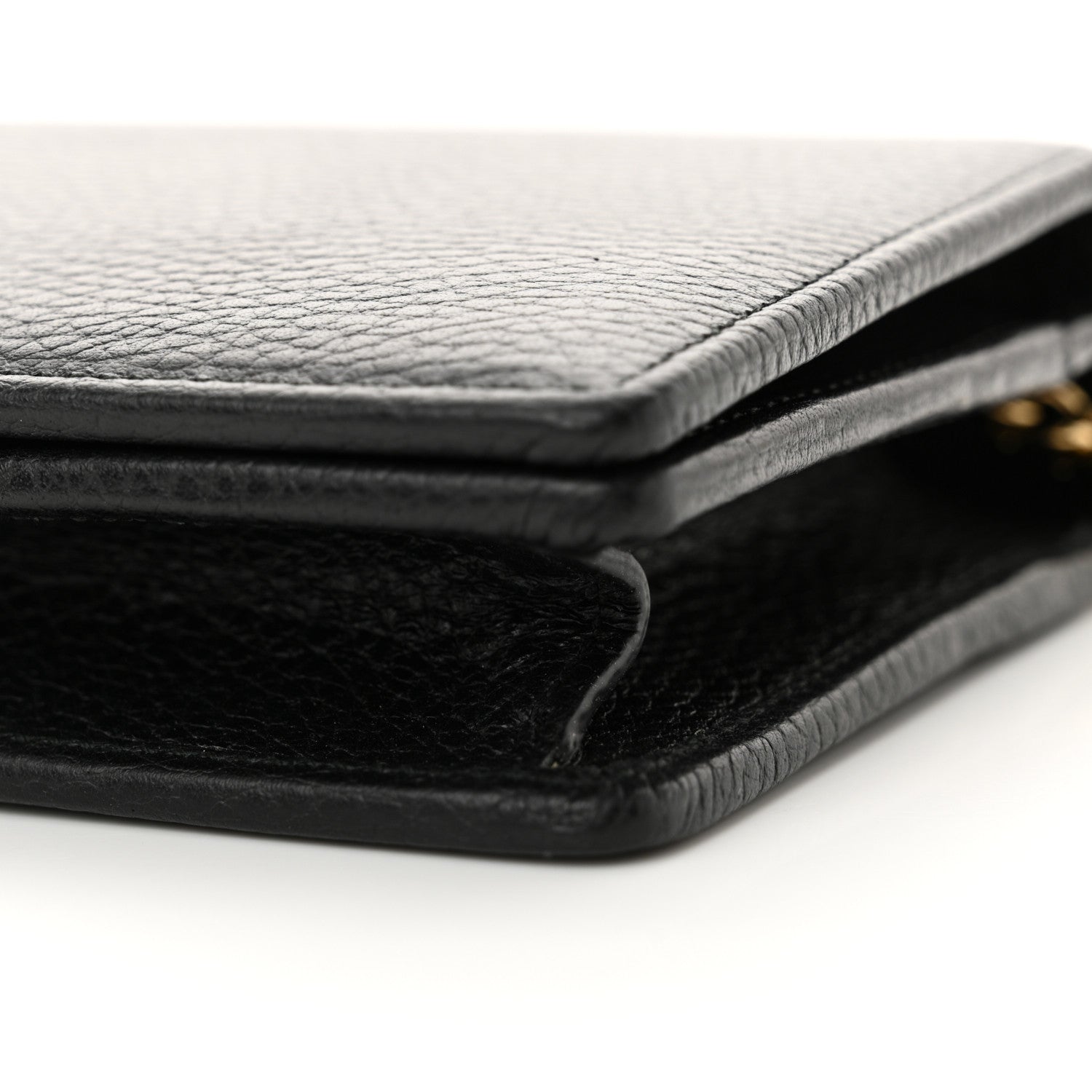 Gucci Calfskin Mini GG Marmont Chain Wallet Black 9 of 10