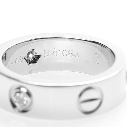 Cartier 18K White Gold 3 Diamond 5.5mm LOVE Ring 49 5 5 of 6