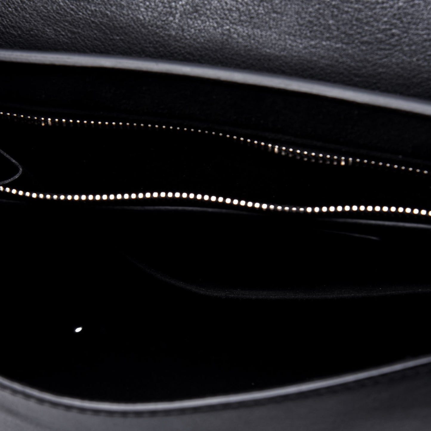 Grained Calfskin Chain Small Shark Lock Satchel Black