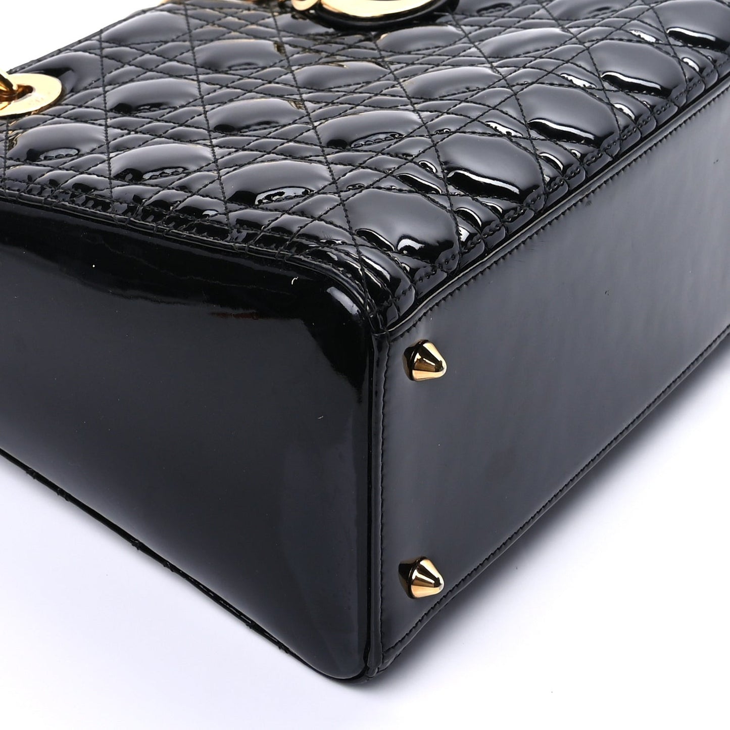Patent Cannage Medium Lady Dior Black