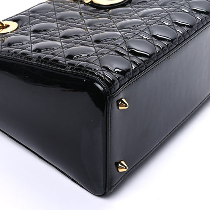 Christian Dior Patent Cannage Medium Lady Dior Black 7 of 8