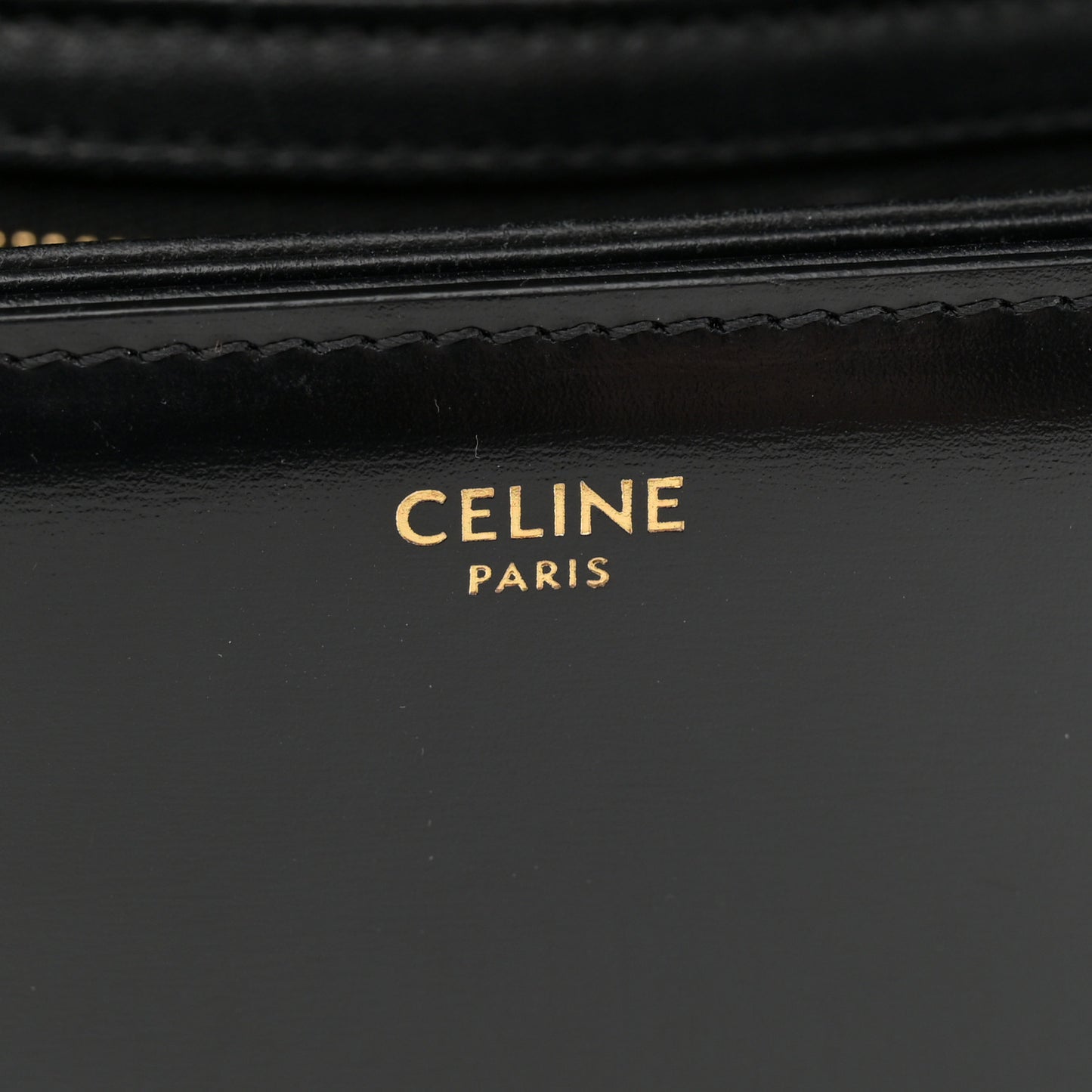 Shiny Calfskin Teen Cuir Triomphe Black