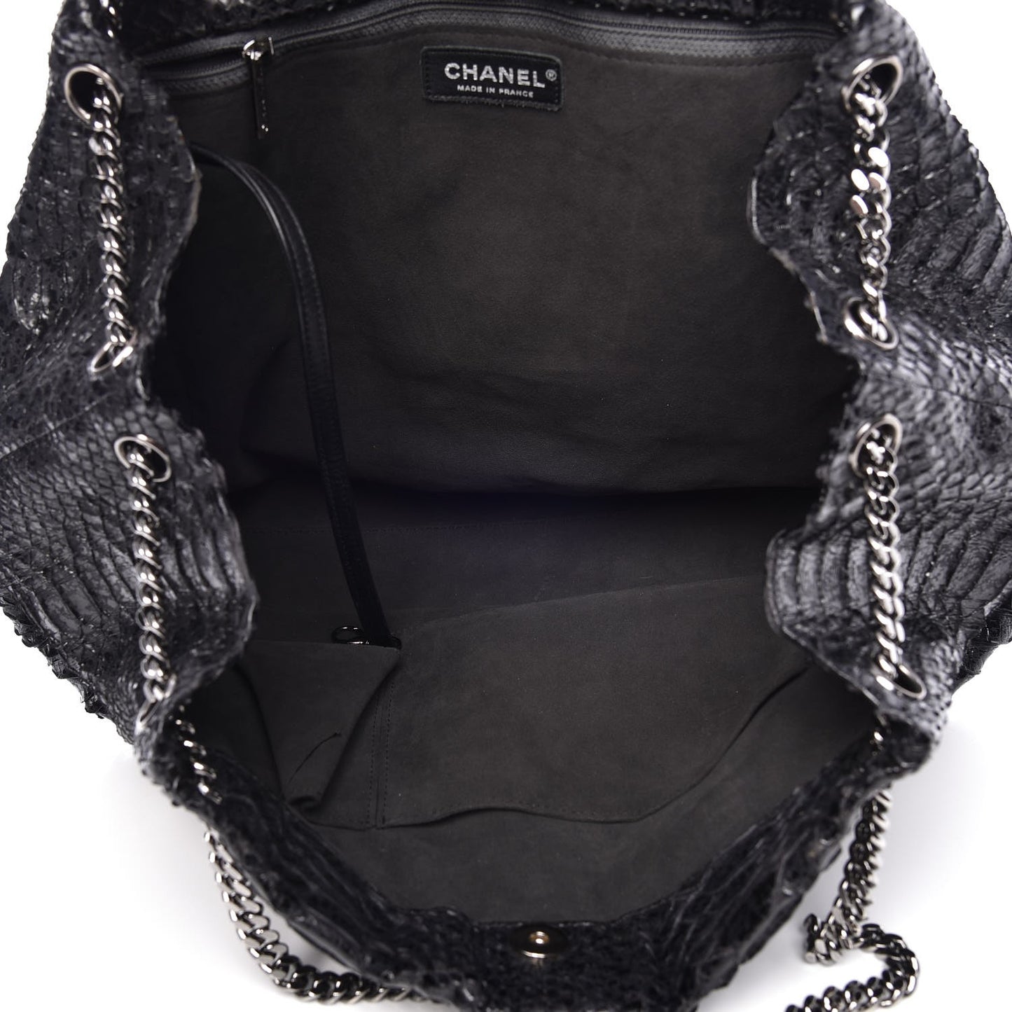 Python Accordion Tote Black