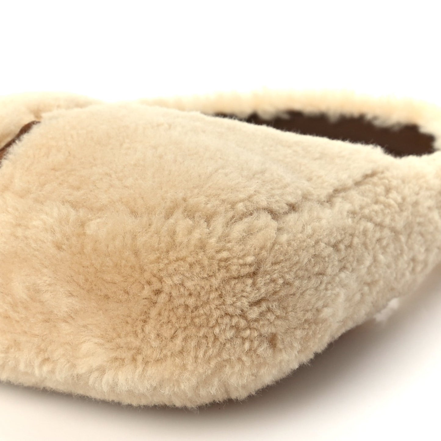 Shearling Le 5 A 7 Mini Hobo Natural Beige