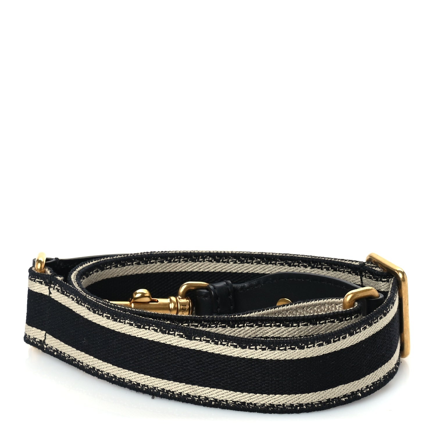Christian Dior Canvas Embroidered Shoulder Strap  Black 2 of 3