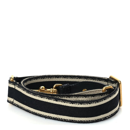 Christian Dior Canvas Embroidered Shoulder Strap  Black 2 of 3