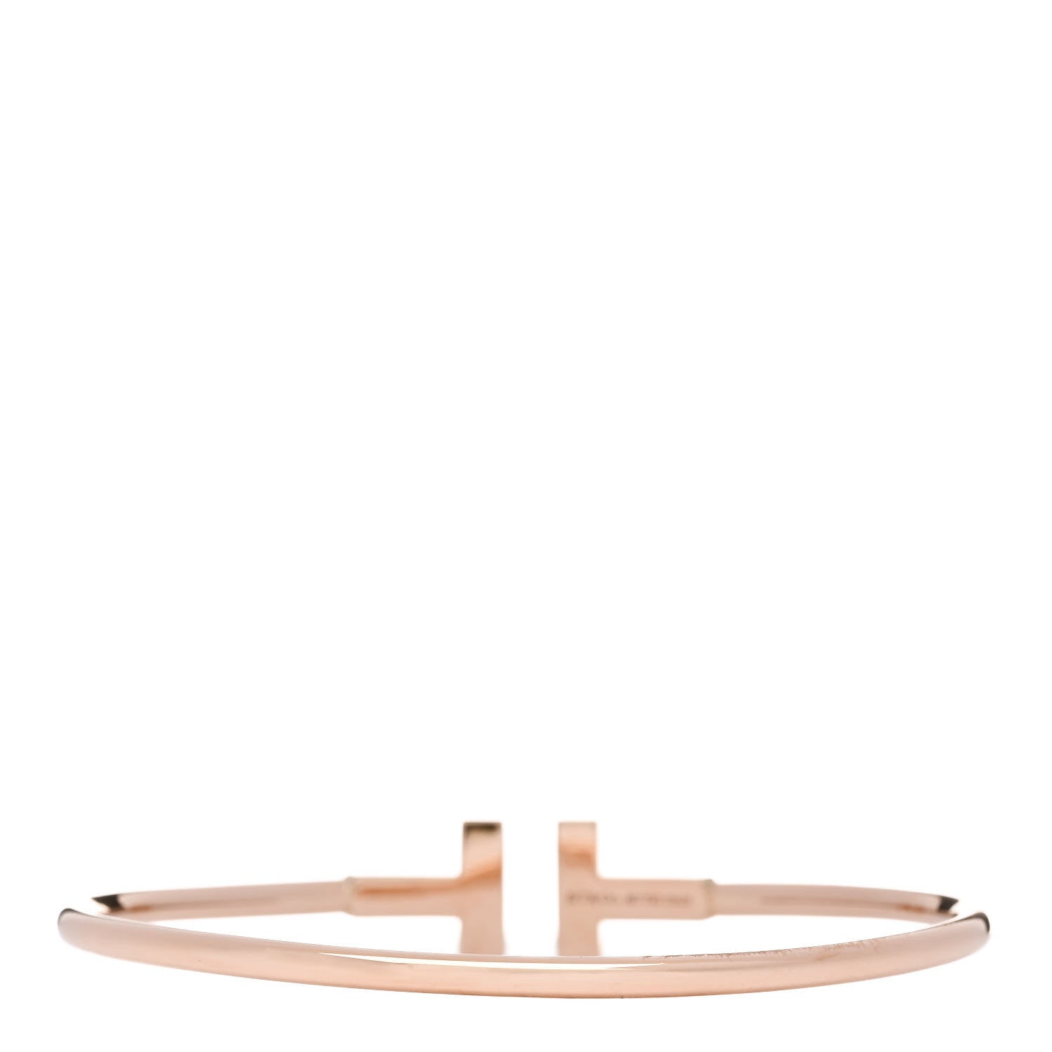 Tiffany 18K Rose Gold Diamond T Wire Bracelet 2 of 3