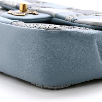 Chanel Snakeskin Lambskin Patchwork Small Flap Blue 10 of 14