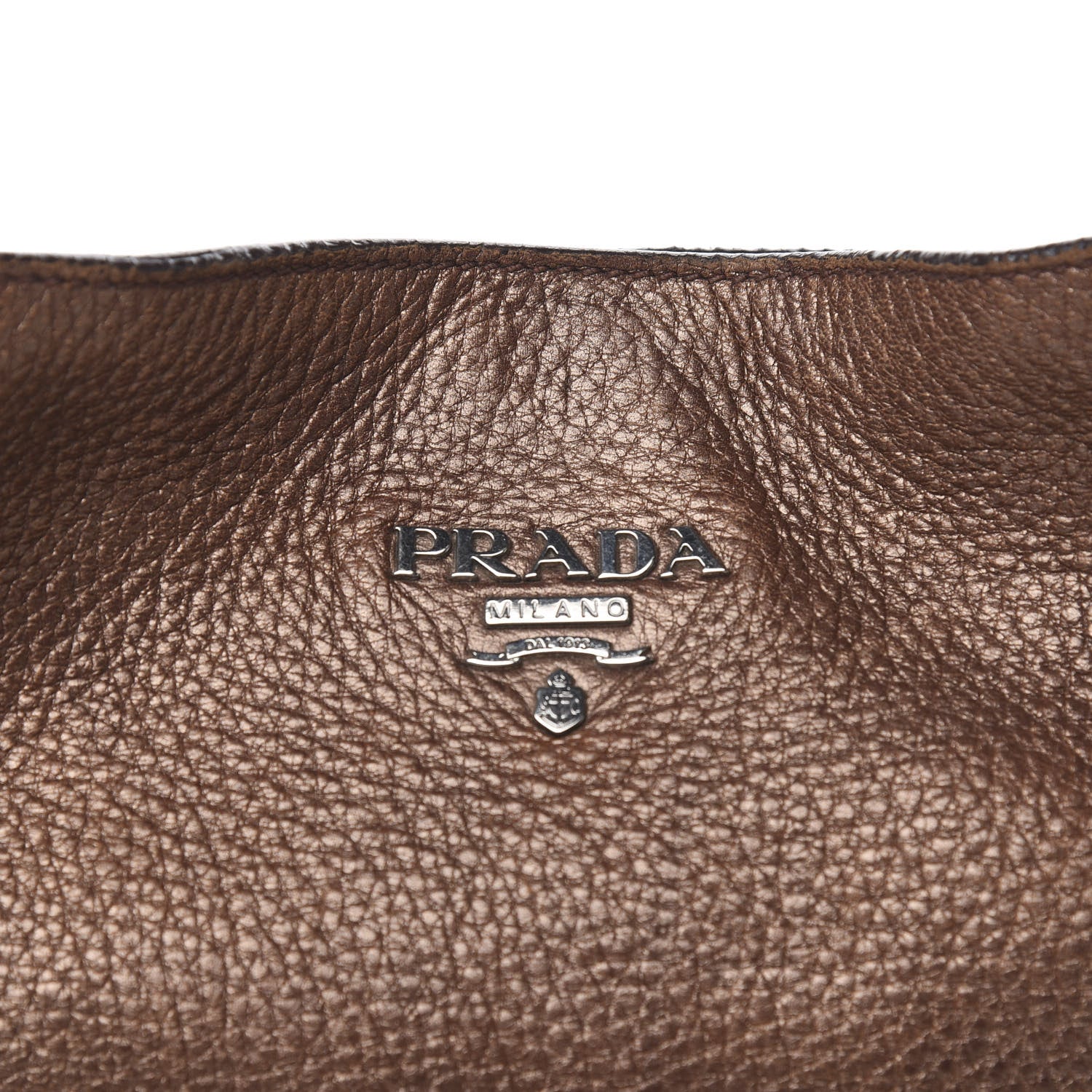 Prada Metallic Vitello Daino Hobo Brown 12 of 13