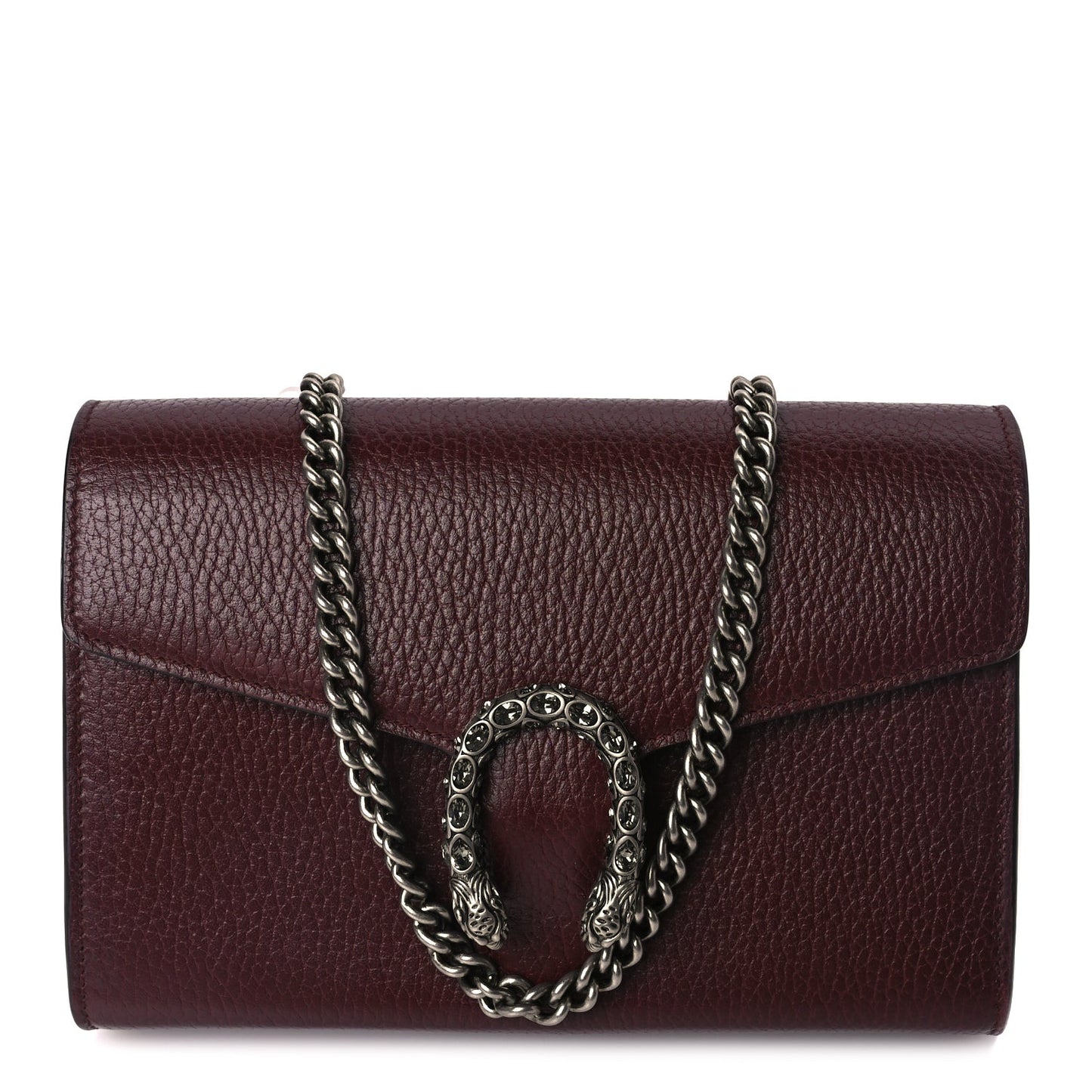 GUCCI Dollar Calfskin Crystal Mini Dionysus Chain Wallet Vintage Bordeaux Vintage Bordeaux