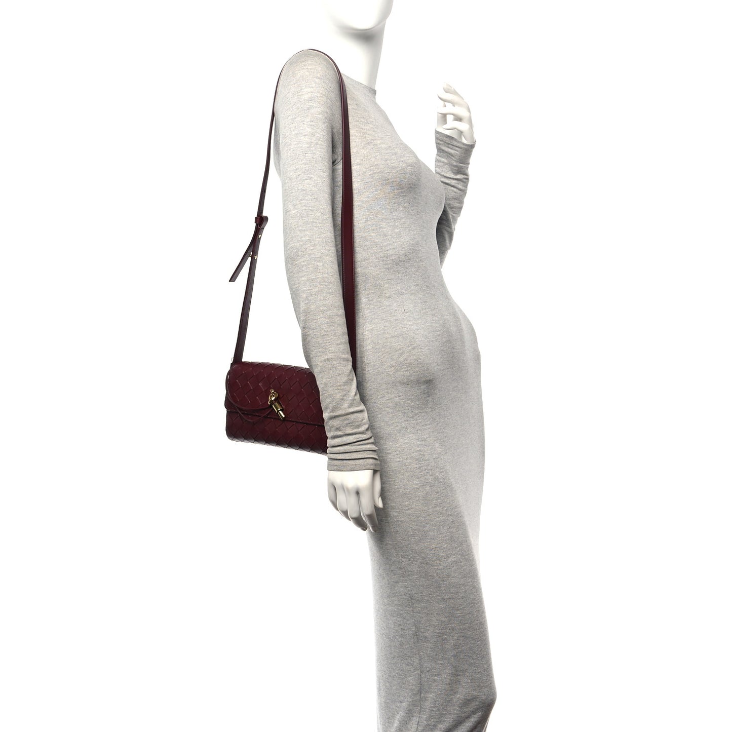 Nappa Intrecciato Mini Andiamo Crossbody Bag Barolo