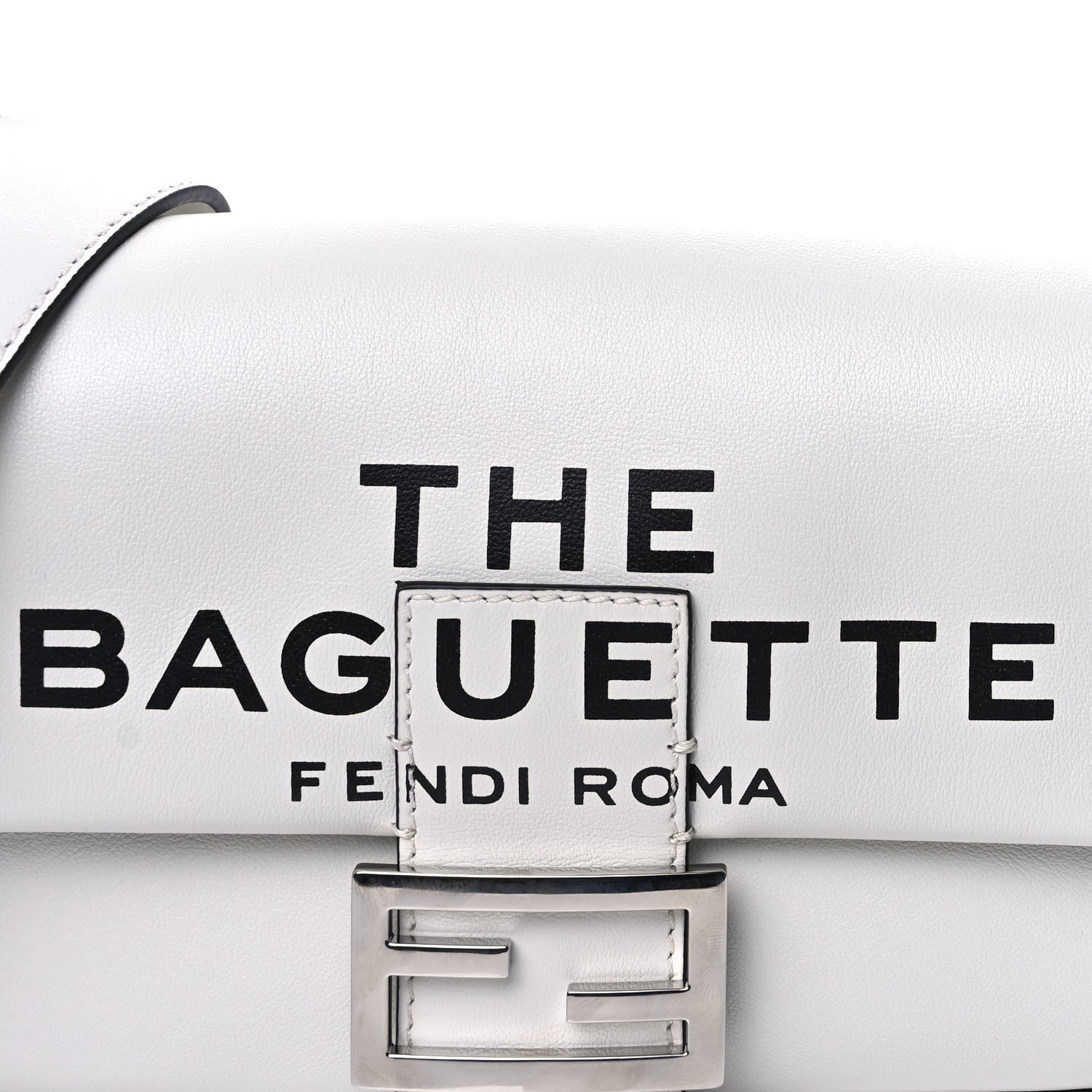 Fendi X MARC JACOBS Nappa Logo Medium Baguette White 6 of 8