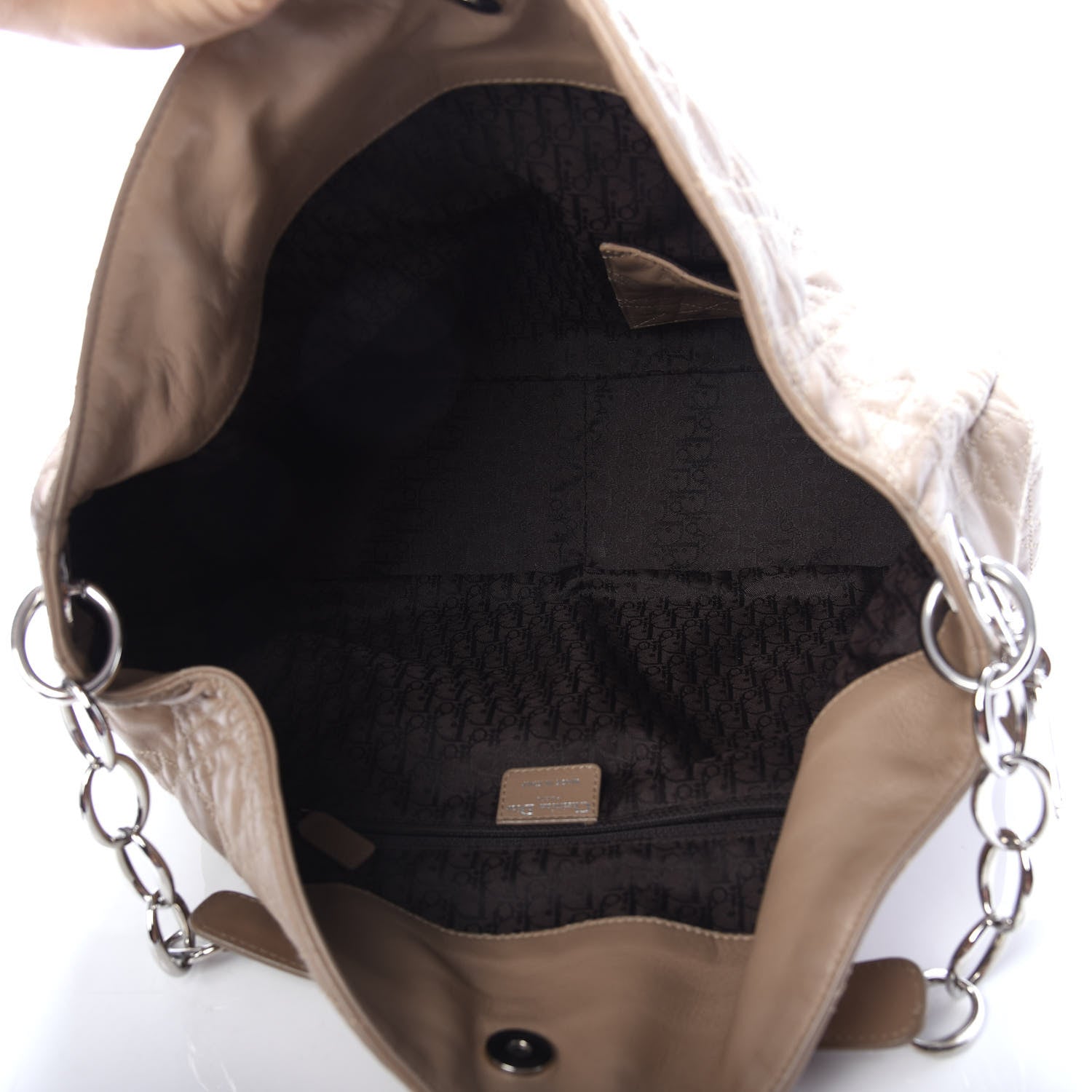 Christian Dior Lambskin Cannage Large Dior Soft Hobo Beige 5 of 10