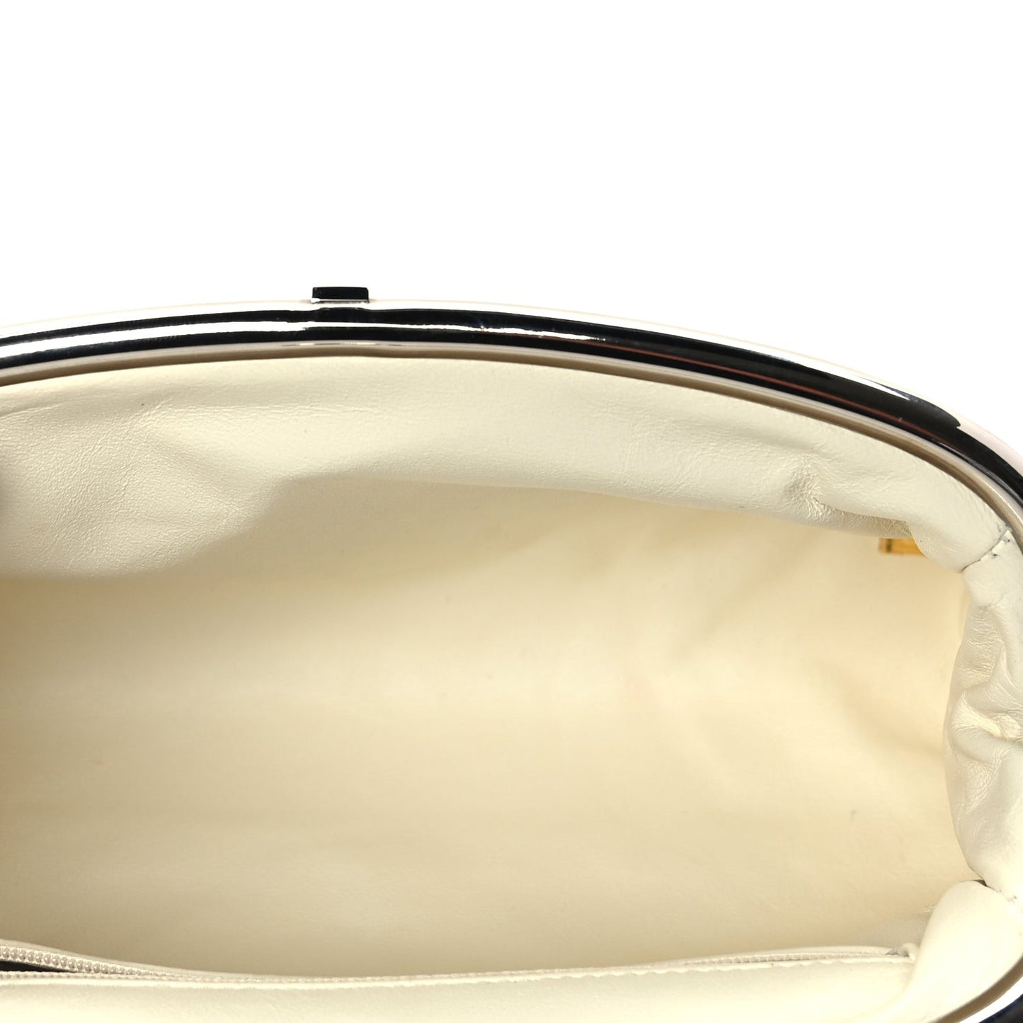 Lambskin Perforated Timeless Clutch White