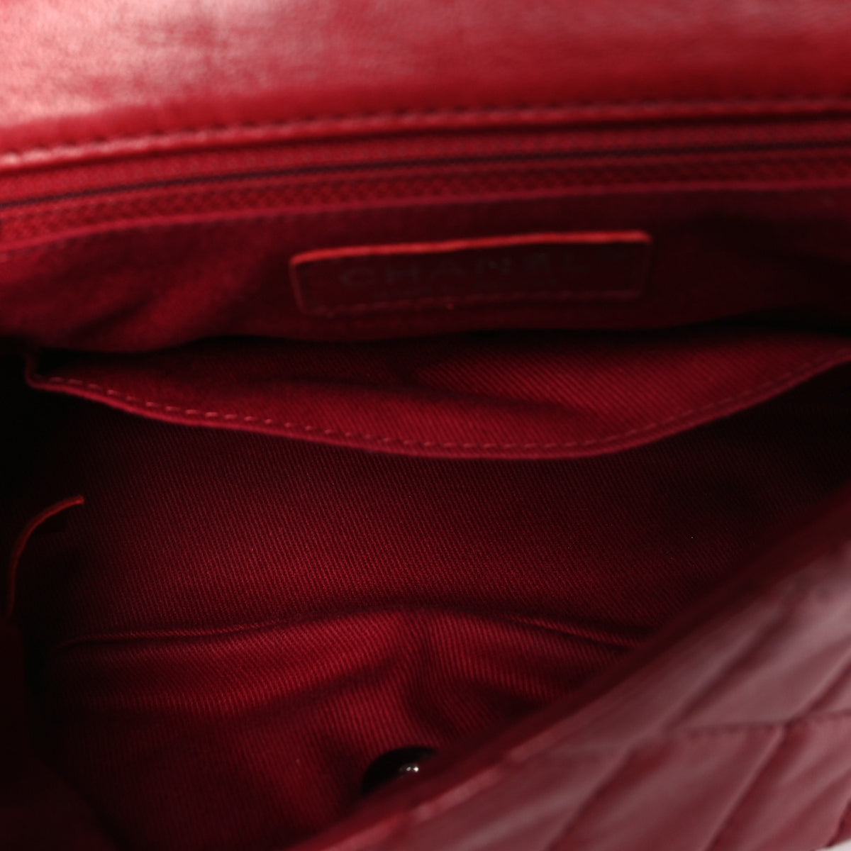 Chanel Lambskin Quilted Messenger Bag Red 4 of 9