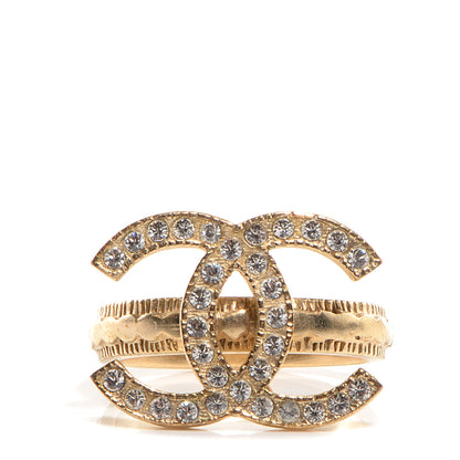 Chanel Crystal CC Ring Gold 6.5 1 of 4