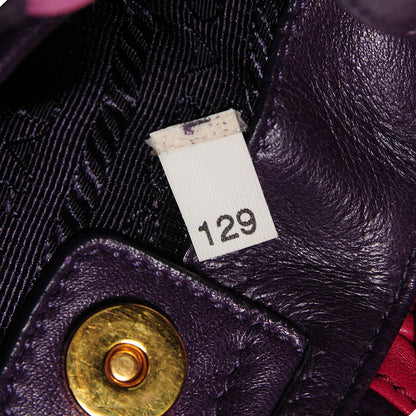 Prada Nappa Trembled Blossoms Stripes Crossbody Ibisco Viola 7 of 8