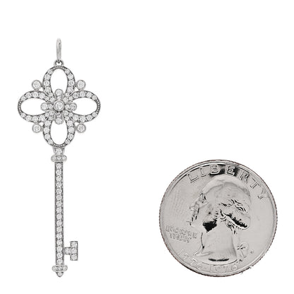 Tiffany Platinum Diamond Victoria Key Pendant 2 of 5