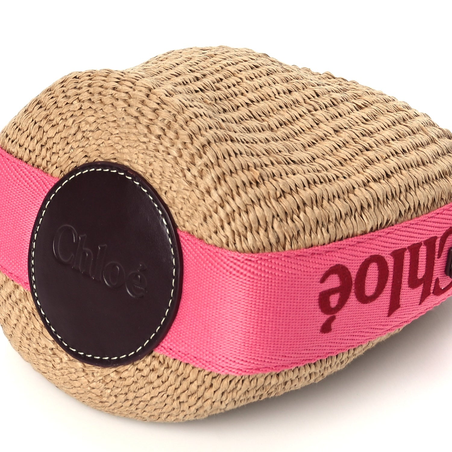 Chloe X MIFUKO Raffia Calfskin Small Woody Basket Pink Red 8 of 8