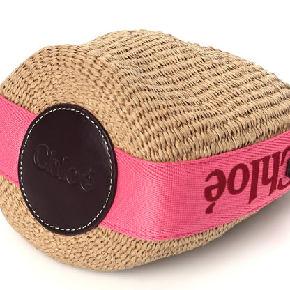 Chloe X MIFUKO Raffia Calfskin Small Woody Basket Pink Red 8 of 8