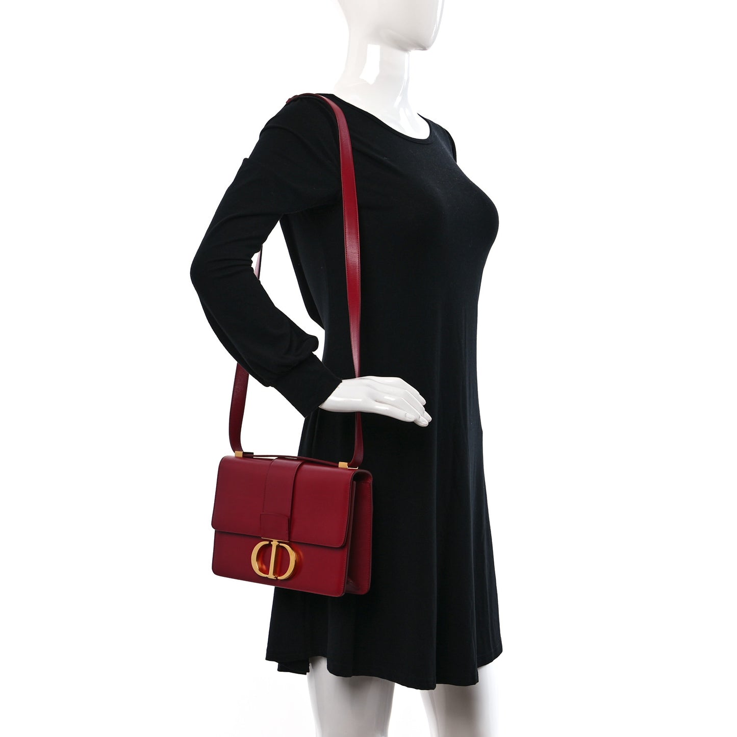 Smooth Calfskin 30 Montaigne Flap Bag Red