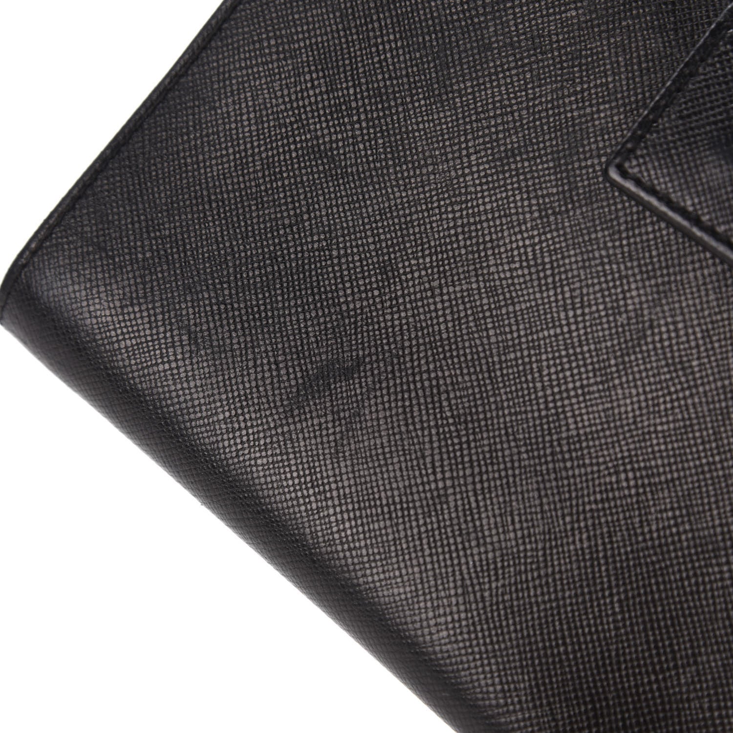 Prada Saffiano Tri-Fold Compact Wallet Black 8 of 10