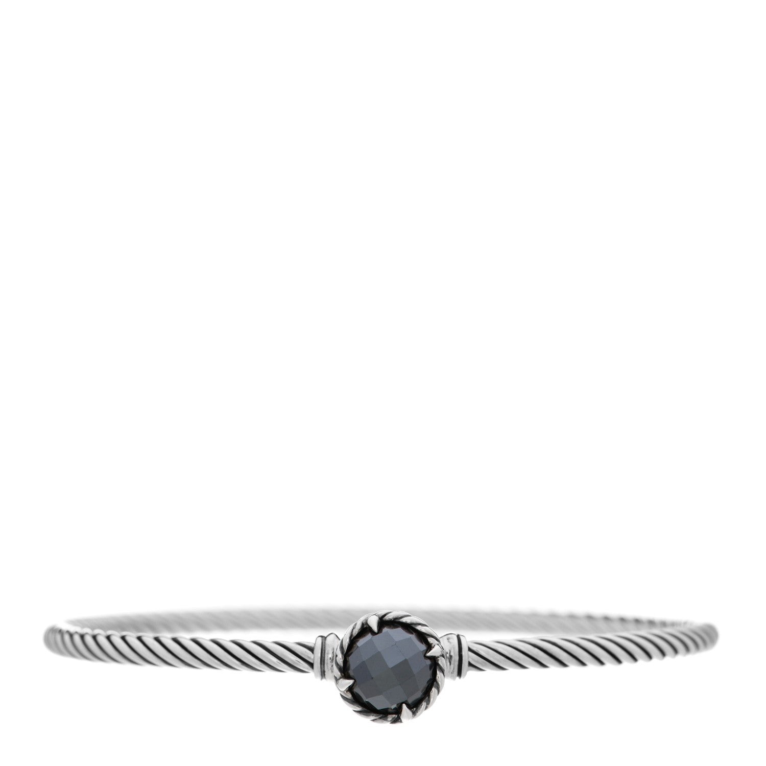 David Yurman Sterling Silver Hematite 3mm Chatelaine Bracelet 1 of 3