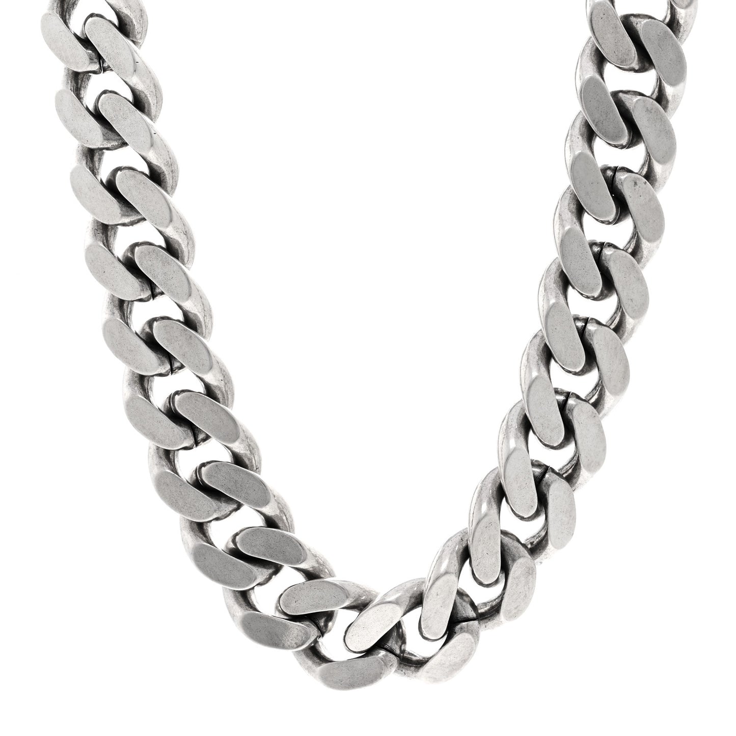 Metal Curb Chain Necklace Oxidized Silver