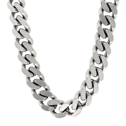 Saint Laurent Metal Curb Chain Necklace Oxidized Silver 1 of 4