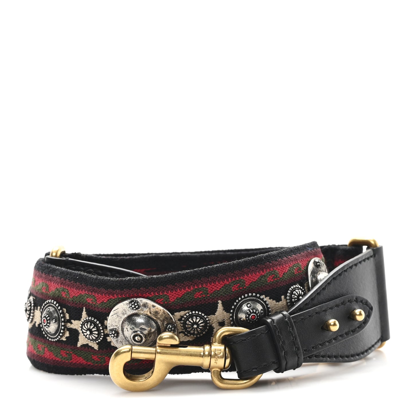 Canvas Embroidered Studded Bohemian Shoulder Strap Red