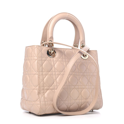 Christian Dior Lambskin Cannage Medium Lady Dior Rose Poudre 2 of 4
