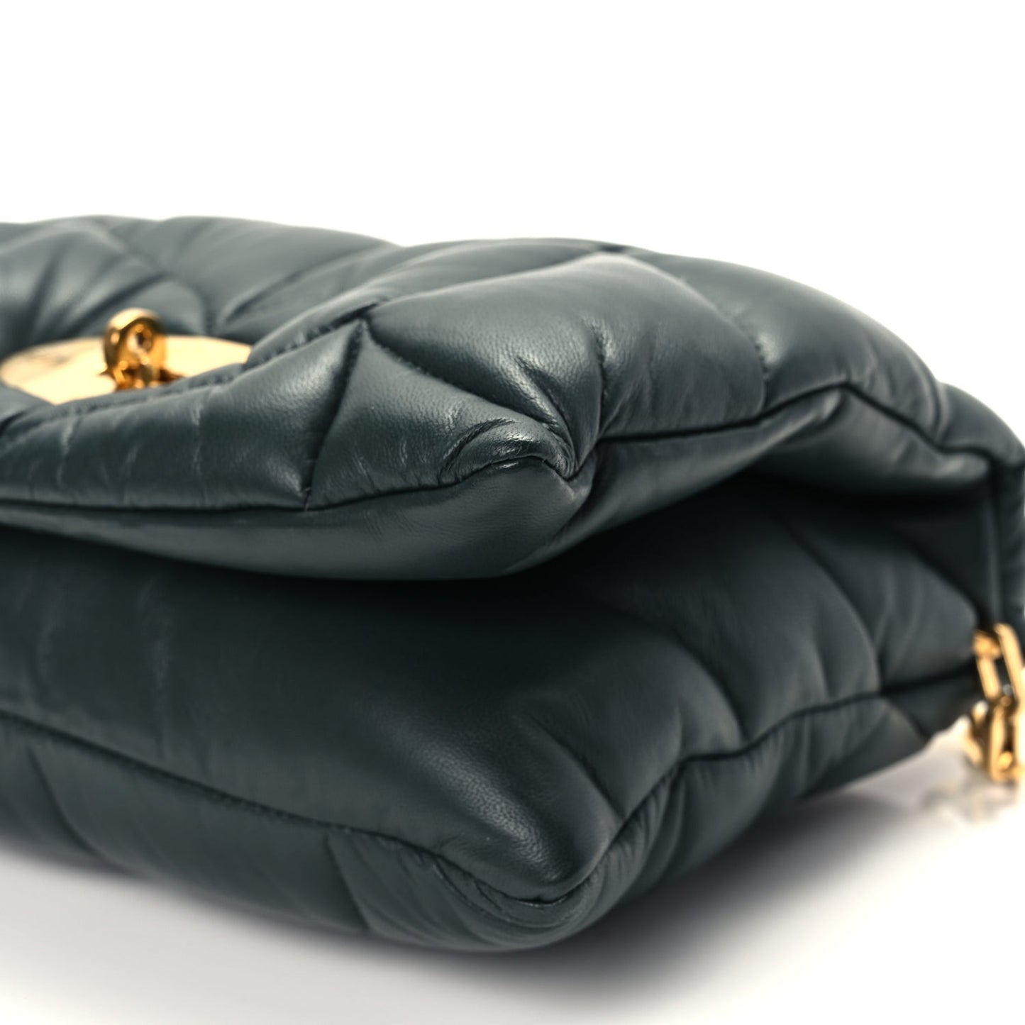 Nappa Pillow Quilted Little Softie Bag  Green