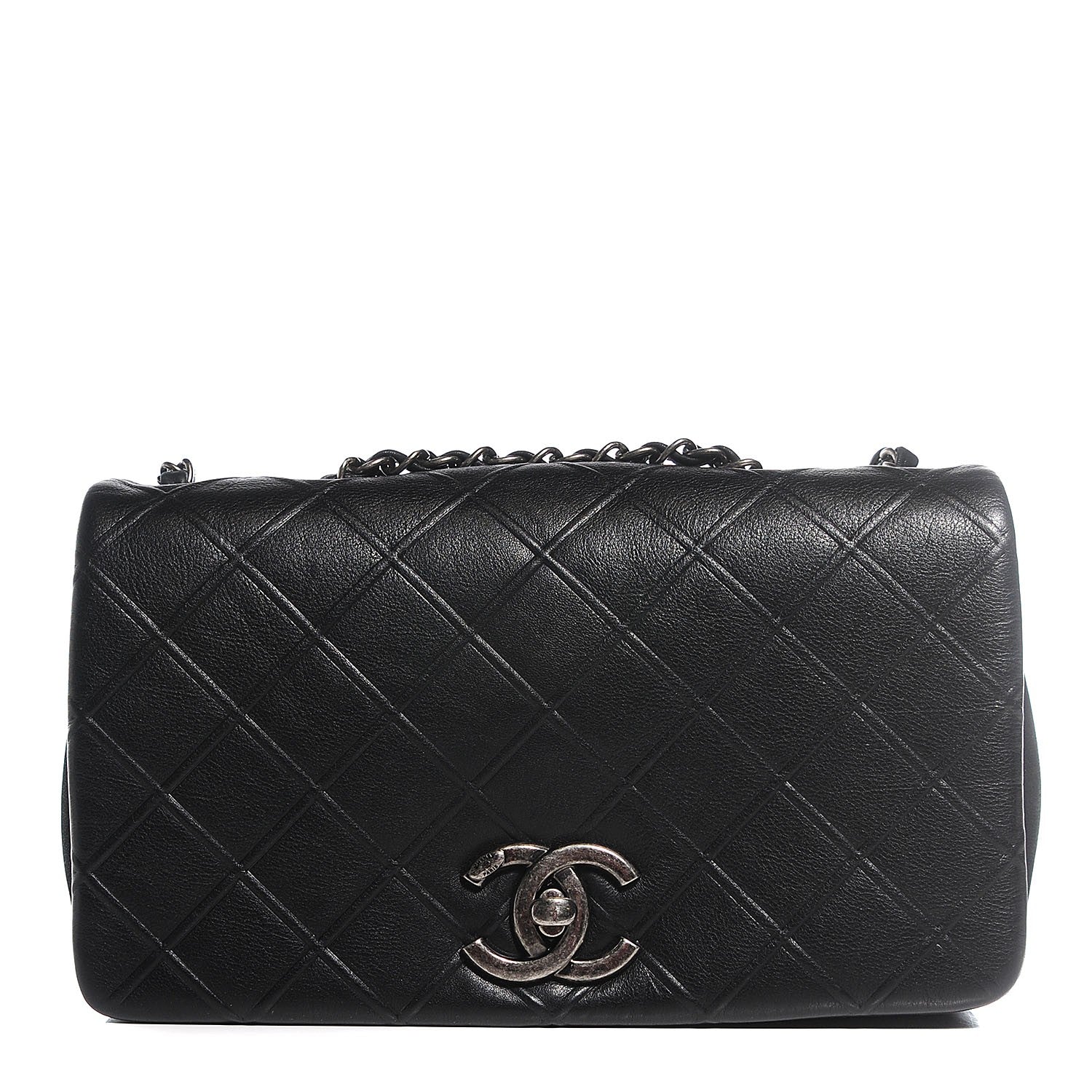 Chanel Calfskin Diamond Embossed New Chic Flap Black 1 of 9