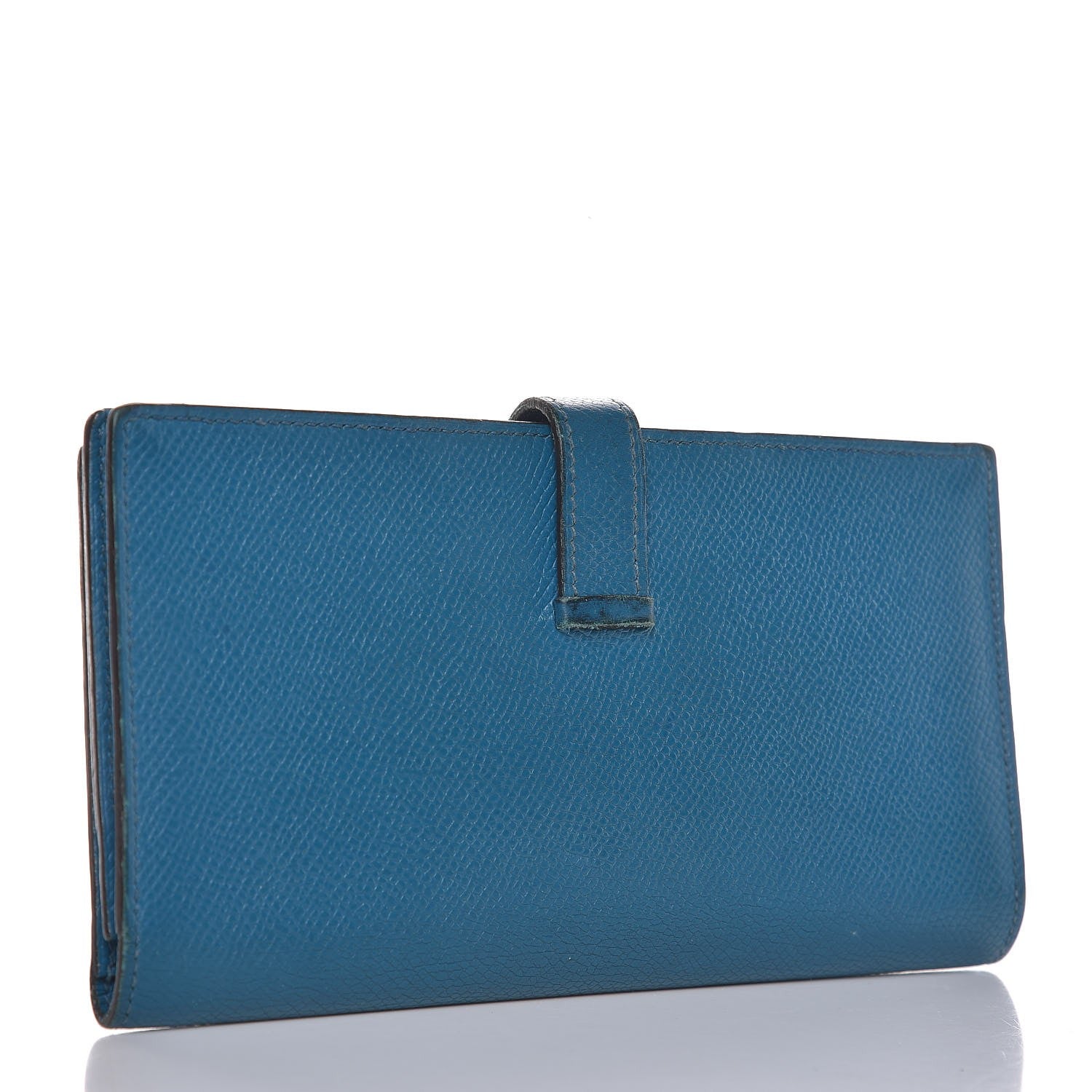 Hermes Epsom Bearn Gusset Wallet Bleu Izmir 3 of 12