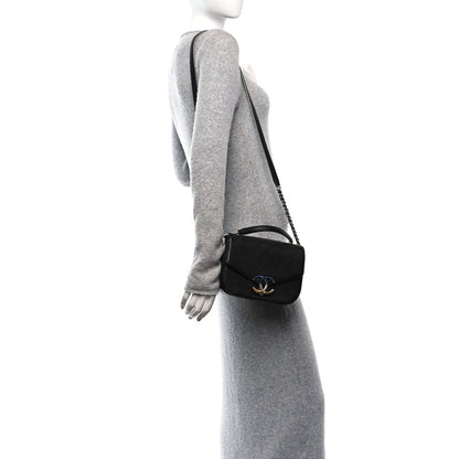 Chanel Grained Calfskin Quilted Small Cuba Top Handle Flap Black 2 of 7