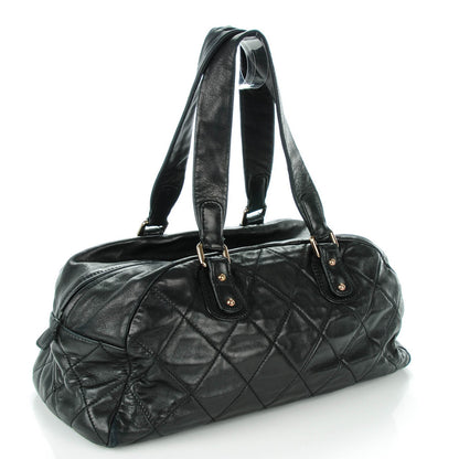 Chanel Lambskin Quilted Bowler Bag Black 3 of 7