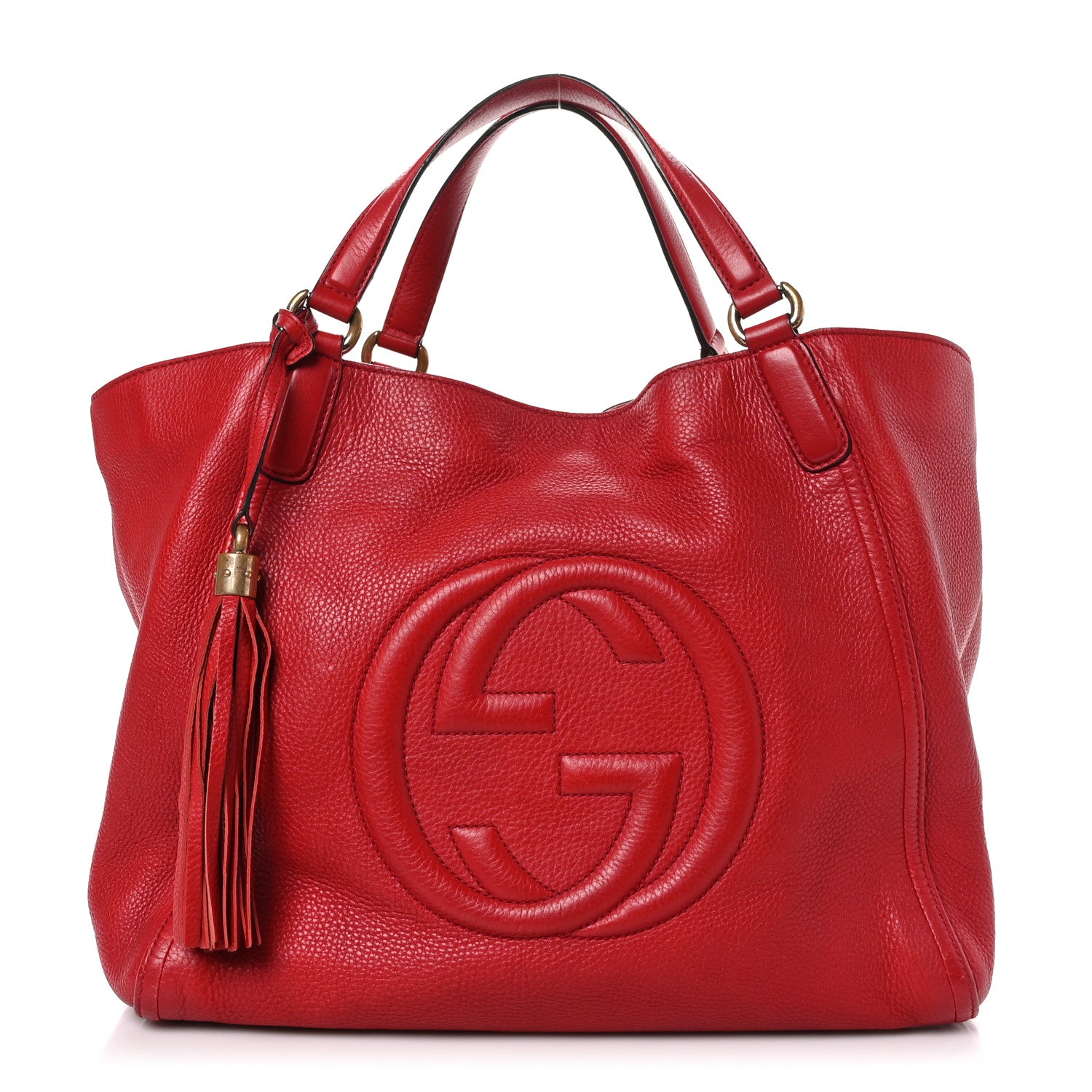 Gucci Pebbled Calfskin Medium Soho Shoulder Bag Tabasco Red 1 of 10