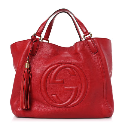 Gucci Pebbled Calfskin Medium Soho Shoulder Bag Tabasco Red 1 of 10