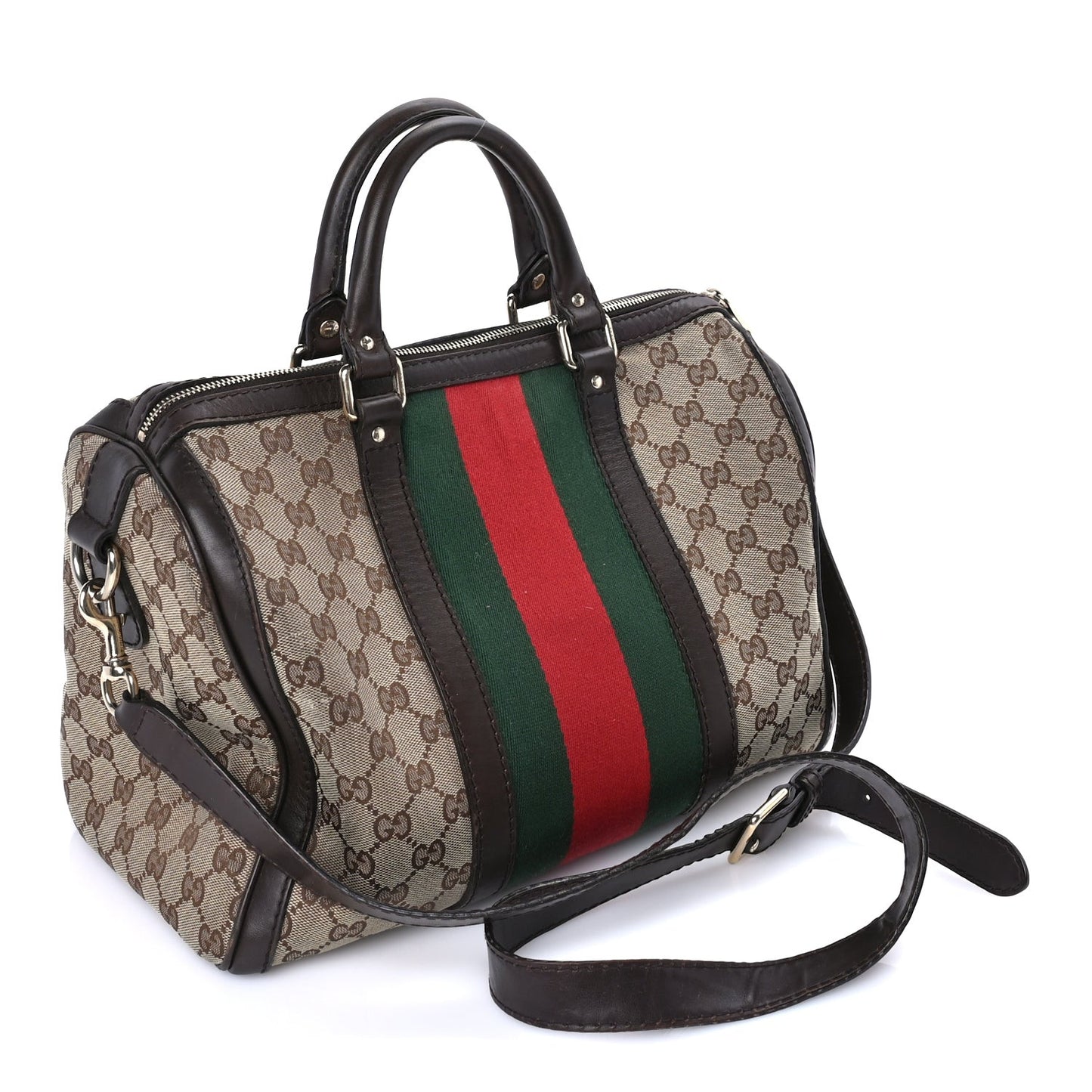 Monogram Selleria Calfskin Vintage Web Medium Boston Beige Ebony Cocoa Beige Ebony Cocoa