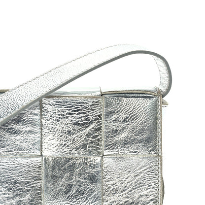 Bottega Veneta Metallic Lambskin Maxi Intrecciato Cassette Crossbody Bag  Silver 6 of 8