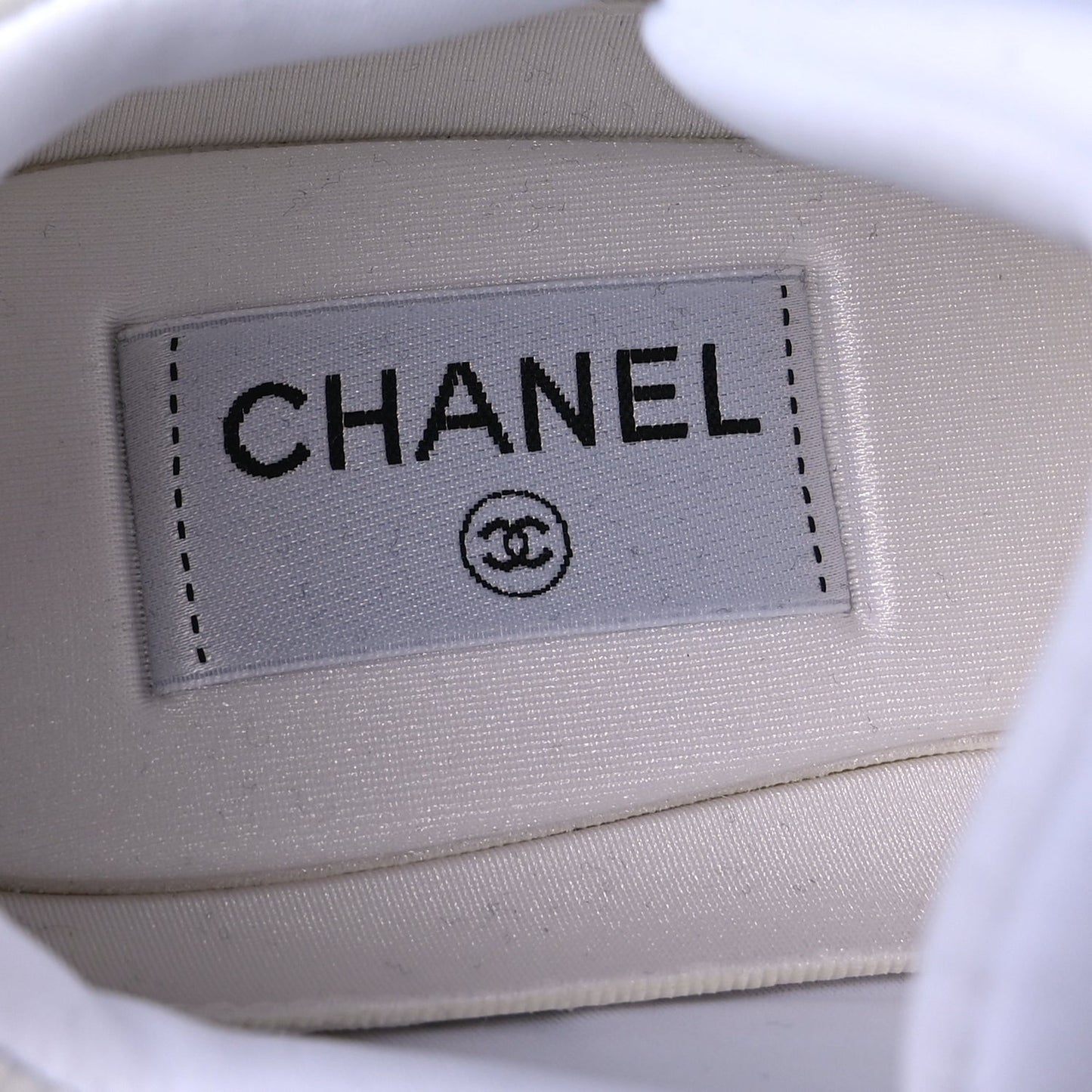 Suede Calfskin Fabric CC Sneakers 37.5 White