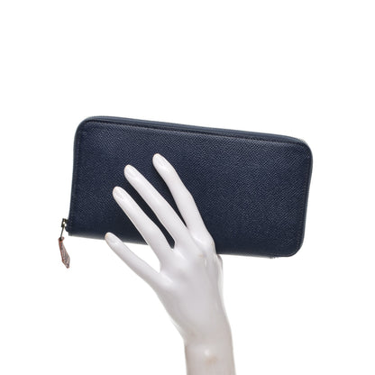 Hermes Epsom Silk'In Wallet Bleu Saphir 2 of 7