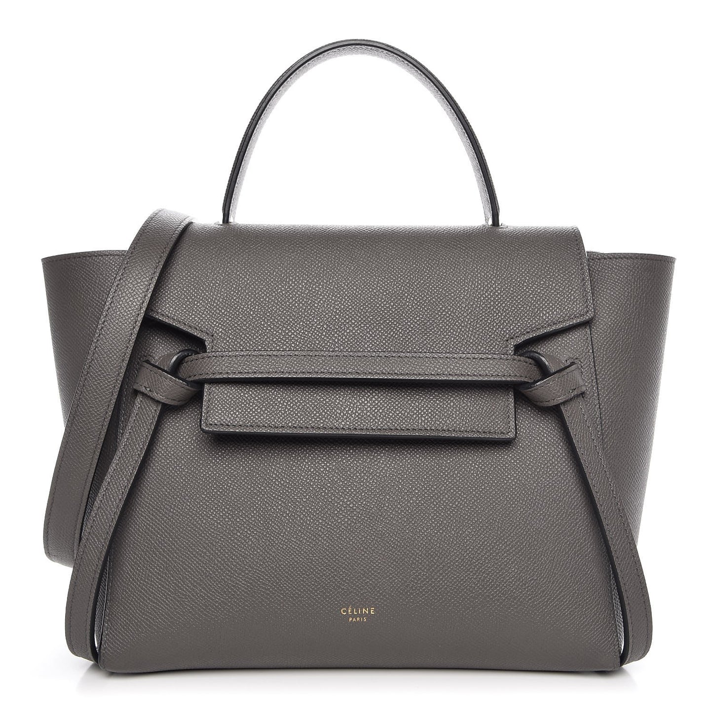 Grained Calfskin Micro Belt Bag Grey