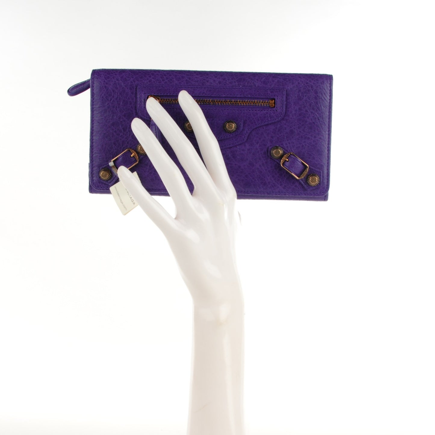 Agneau Giant 12 Rose Gold Hardware Money Wallet Bleu Lavande