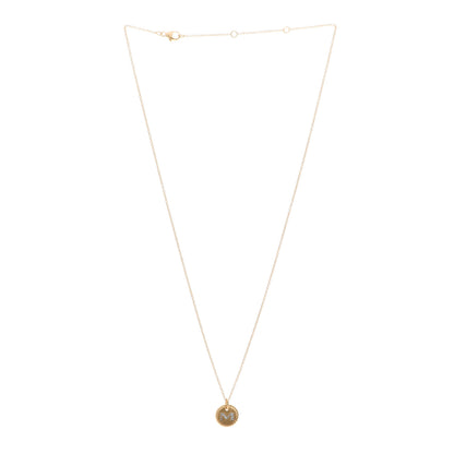 David Yurman 18K Yellow Gold Diamond Initial M Charm Necklace 3 of 6