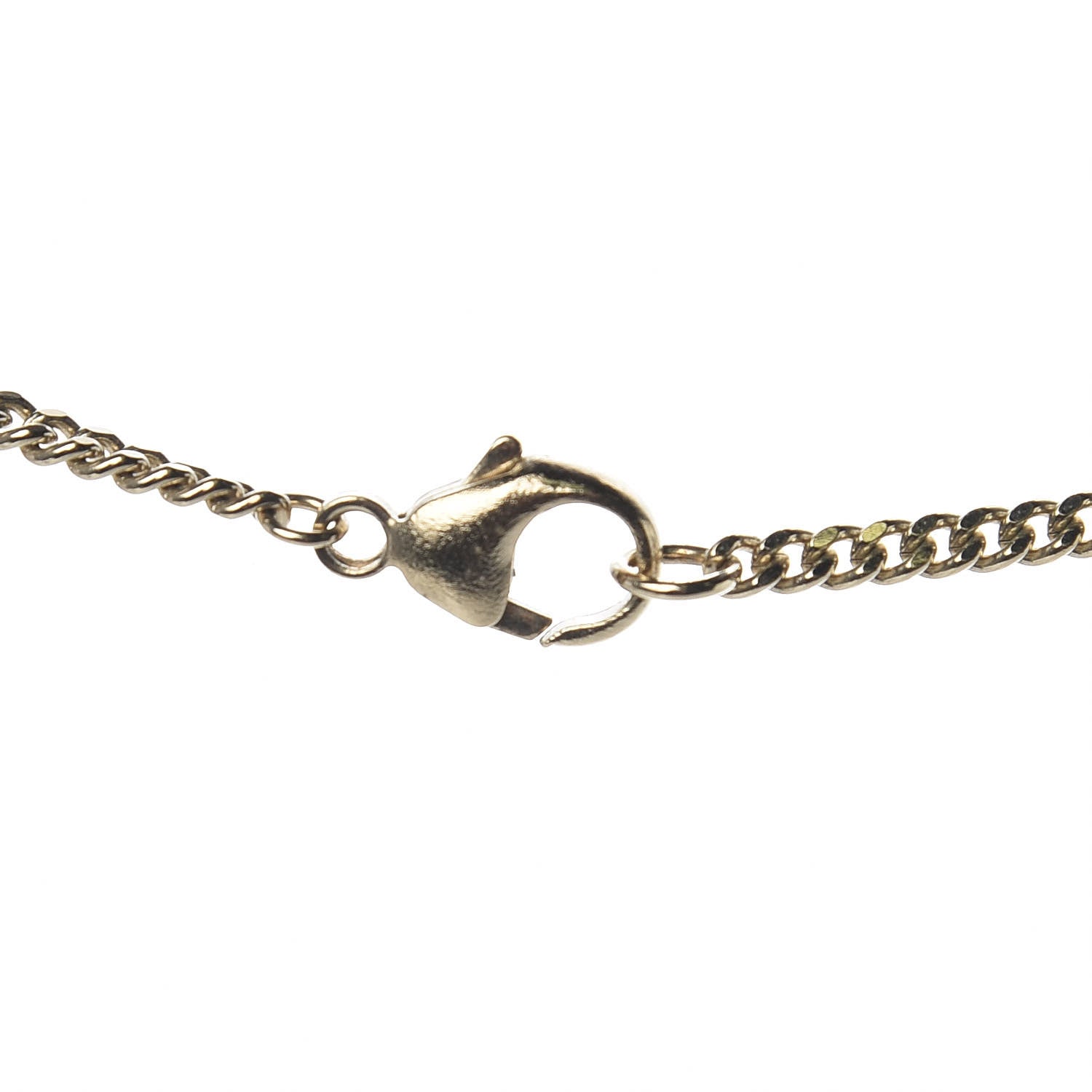 Chanel Crystal Enamel Striped CC Necklace Blue Gold 4 of 6