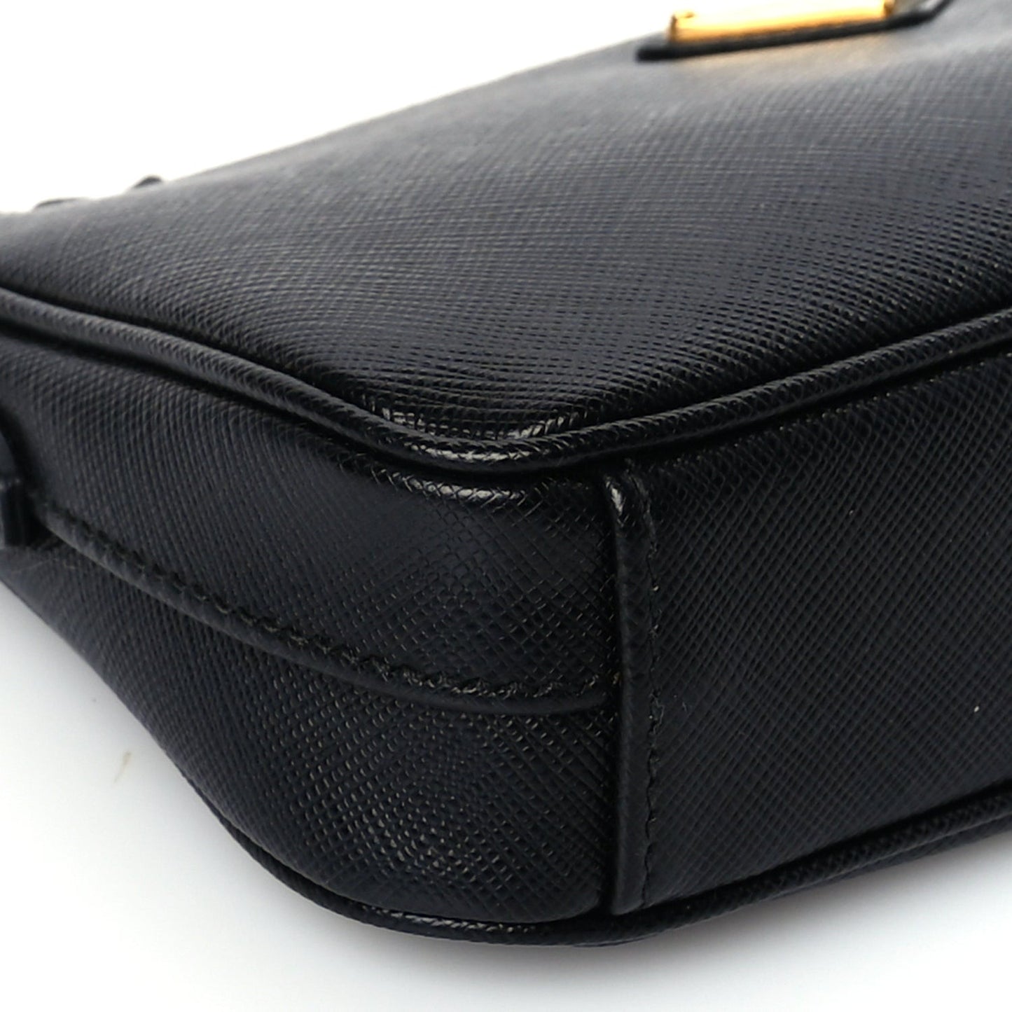 Saffiano Lux Re-Edition 2000 Shoulder Bag Black