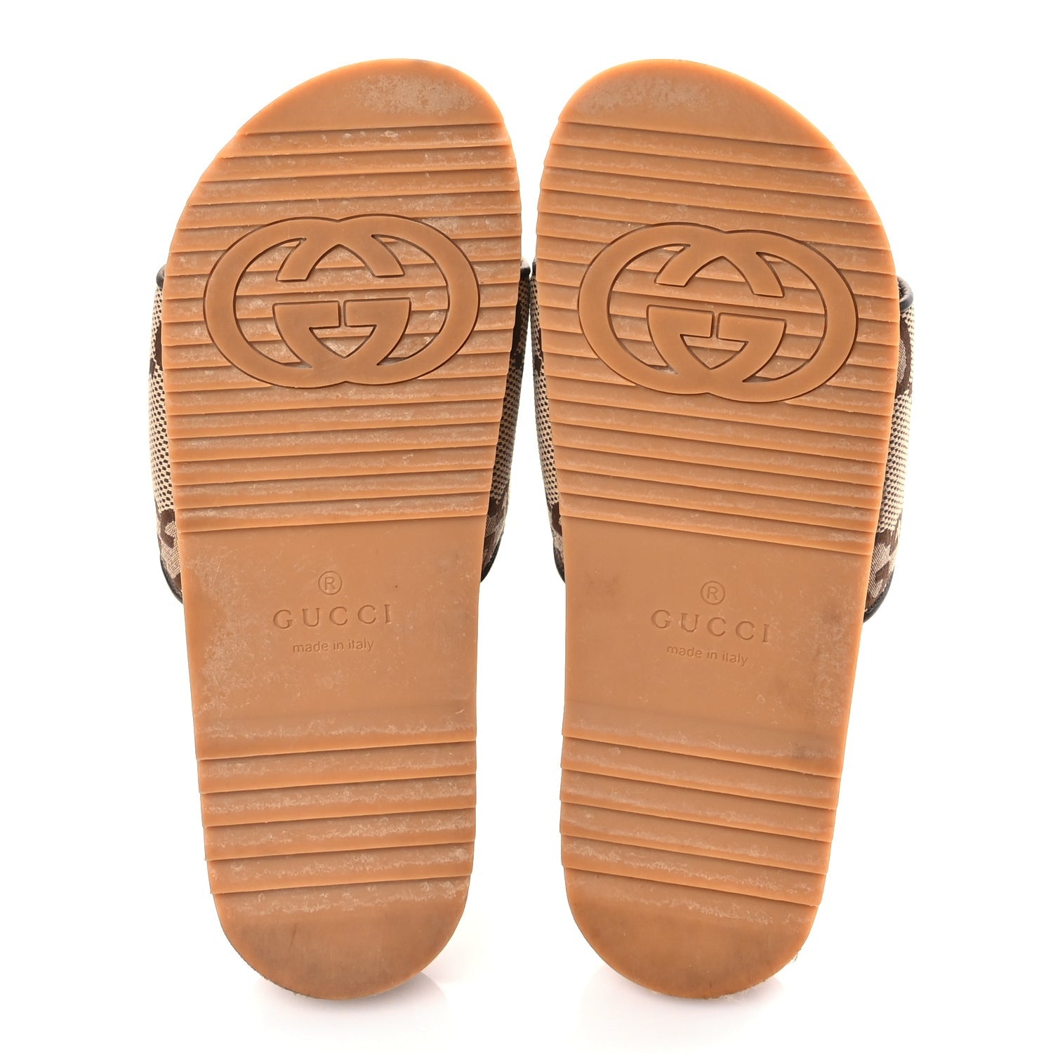 Gucci Monogram Jumbo GG Mens Slide Sandals 40 Camel Ebony 6 of 9
